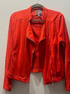 Lysse Vibrant Burnt Orange Suede Jacket